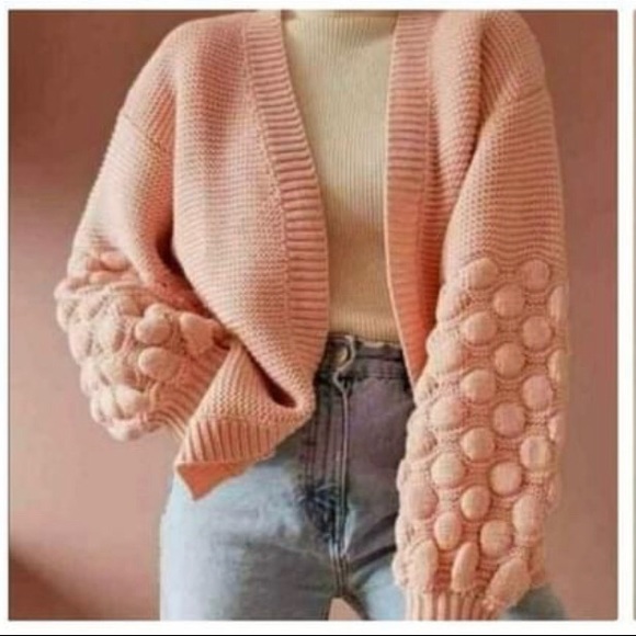 Chunky Knit Bobble Cardigan Sweater - Picture 4 of 11